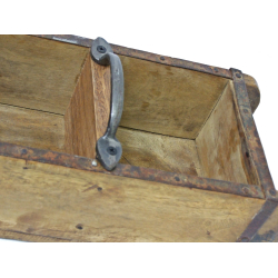 Skrzynka szufladka ze starego drewna podwójna z uchwytem